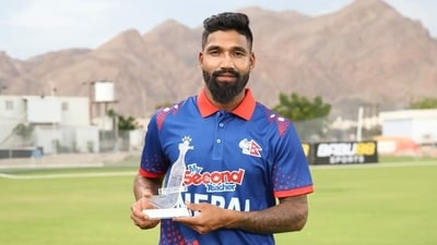 Dipendra Singh Airee scored fastest T20I fifty off nine balls, beating Yuvraj Singh’s previous record of 12 balls. (File Photo) Dipendra Singh Airee scored fastest T20I fifty off nine balls, beating Yuvraj Singh’s previous record of 12 balls. (File Photo)
