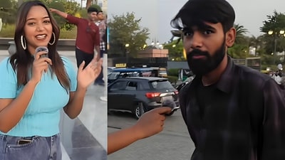A woman's vox pop asking for India's largest district leaves a man baffled. (Instagram/khushbusharma_vlog) A woman's vox pop asking for India's largest district leaves a man baffled. (Instagram/khushbusharma_vlog)