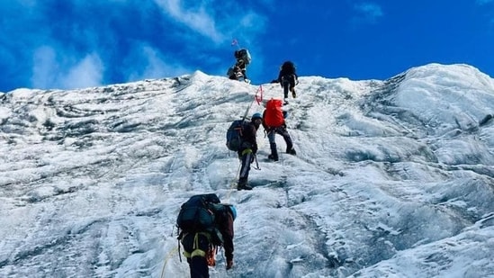 Wednesday’s statement described the expedition to scale the “Tsangyang Gyatso Peak” as one of the toughest ever undertaken by the NIMAS team (X/PemaKhanduBJP)