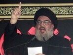 File Photo: Lebanon's Hezbollah leader Sayyed Hassan Nasrallah addresses his supporters during a public appearance at a religious procession to mark Ashura in Beirut's southern suburbs October 24, 2015. (REUTERS)
