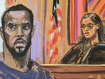 Rapper Sean 'Diddy' Combs in court, as shown in new illustration. 