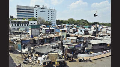 Among these, the selected 22 slum pockets occupy land owned by PMC and are home to approximately 6,683 slum dwellers. (HT PHOTO) Among these, the selected 22 slum pockets occupy land owned by PMC and are home to approximately 6,683 slum dwellers. (HT PHOTO)