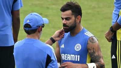 India's head coach Gautam Gambhir (L) speaks with player Virat Kohli during a practice session (AFP) India's head coach Gautam Gambhir (L) speaks with player Virat Kohli during a practice session (AFP)