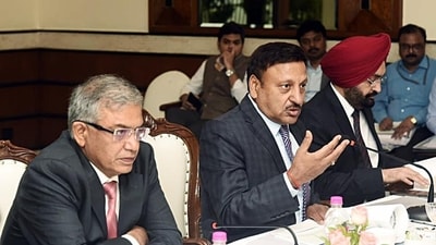 Chief Election Commissioner Rajiv Kumar chairs a review meeting with Maharashtra top officials on the poll preparations ahead of the Assembly elections in the presence of election commissioners Gyanesh Kumar and Sukhbir Singh Sandhu, in Mumbai on Friday. (ANI) Chief Election Commissioner Rajiv Kumar chairs a review meeting with Maharashtra top officials on the poll preparations ahead of the Assembly elections in the presence of election commissioners Gyanesh Kumar and Sukhbir Singh Sandhu, in Mumbai on Friday. (ANI)
