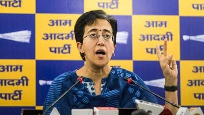 Delhi chief minister Atishi addresses a press conference at the AAP office in New Delhi on Saturday. (Raj K Raj /HT Photo) Delhi chief minister Atishi addresses a press conference at the AAP office in New Delhi on Saturday. (Raj K Raj /HT Photo)