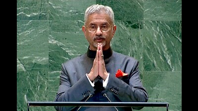 External affairs minister S Jaishankar addresses the 79th session of the UN General Assembly, in New York on Saturday. (ANI) External affairs minister S Jaishankar addresses the 79th session of the UN General Assembly, in New York on Saturday. (ANI)
