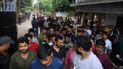 Carrying of USPC CSE 2024 hall tickets was essential to enter the examination centre. (Photo credits: Santosh Kumar) Carrying of USPC CSE 2024 hall tickets was essential to enter the examination centre. (Photo credits: Santosh Kumar)