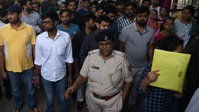The UPSC examination was conducted under tight police vigilance in Patna. (Photo credits: Santosh Kumar) The UPSC examination was conducted under tight police vigilance in Patna. (Photo credits: Santosh Kumar)