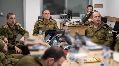 Israeli military Chief of General Staff Herzi Halevi directs an operation, at a location given as Tel Aviv, Israel, in this picture released August 25, 2024. (via REUTERS)
