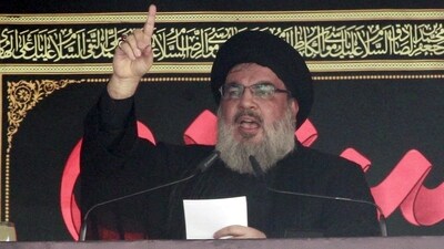 File Photo: Lebanon's Hezbollah leader Sayyed Hassan Nasrallah addresses his supporters during a public appearance at a religious procession to mark Ashura in Beirut's southern suburbs October 24, 2015. (REUTERS)