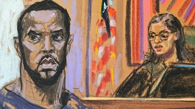 Rapper Sean 'Diddy' Combs in court, as shown in new illustration. (REUTERS)