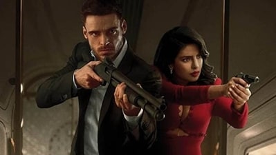 Richard Madden and Priyanka Chopra Jonas star in a still from Citadel. Richard Madden and Priyanka Chopra Jonas star in a still from Citadel.