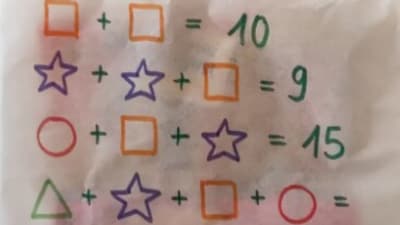 A challenging brain teaser shared on Reddit engaged users, who decoded shapes’ values in equations. (Reddit/SaveMyBags) A challenging brain teaser shared on Reddit engaged users, who decoded shapes’ values in equations. (Reddit/SaveMyBags)