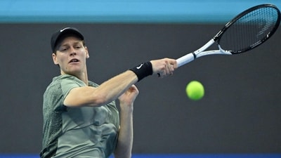 Jannik Sinner in action. (AFP) Jannik Sinner in action. (AFP)