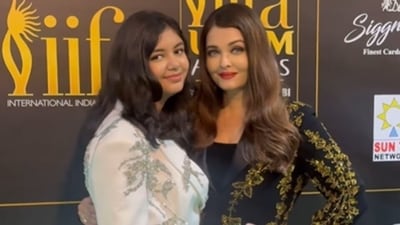 Aishwarya Rai with Aaradhya Bachchan at IIFA Awards. Aishwarya Rai with Aaradhya Bachchan at IIFA Awards.