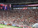 Donald Trump gets grand welcome at Alabama-Georgia game, greeted with ‘USA, USA, USA’ chants (Photo by Michael M. Santiago / GETTY IMAGES NORTH AMERICA / Getty Images via AFP) Donald Trump gets grand welcome at Alabama-Georgia game, greeted with ‘USA, USA, USA’ chants (Photo by Michael M. Santiago / GETTY IMAGES NORTH AMERICA / Getty Images via AFP)