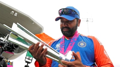 Rohit Sharma poses for a picture with the trophy after Team India won the ICC Mens T20 World Cup 2024 (ANI) Rohit Sharma poses for a picture with the trophy after Team India won the ICC Mens T20 World Cup 2024 (ANI)