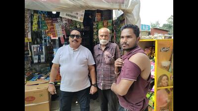 Anil Verma and his father who were beaten up by the accused, before an unidentified Sikh man intervened to save them. (HT Photo)