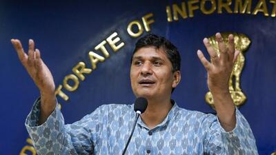 Delhi minister and AAP leader Saurabh Bharadwaj addresses a press conference in New Delhi on Sunday. (PTI) Delhi minister and AAP leader Saurabh Bharadwaj addresses a press conference in New Delhi on Sunday. (PTI)