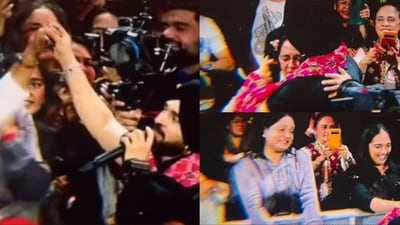 Diljit Dosanjh with his family members during UK show. Diljit Dosanjh with his family members during UK show.