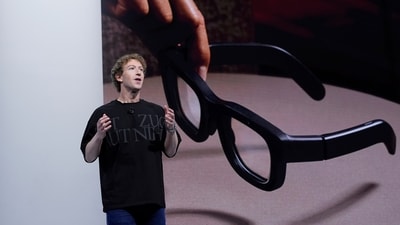 Mark Zuckerberg talks about the Orion AR glasses during the Meta Connect conference Wednesday, Sept. 25, 2024, in Menlo Park, California (Godofredo A. Vásquez/AP) Mark Zuckerberg talks about the Orion AR glasses during the Meta Connect conference Wednesday, Sept. 25, 2024, in Menlo Park, California (Godofredo A. Vásquez/AP)