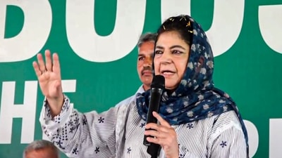 PDP President Mehbooba Mufti was criticised for speaking out for Lebanon but not violence against Hindus by the BJP (PTI Photo) (PTI)