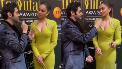 Rakul Preet Singh spoke on the IIFA green carpet. Rakul Preet Singh spoke on the IIFA green carpet.