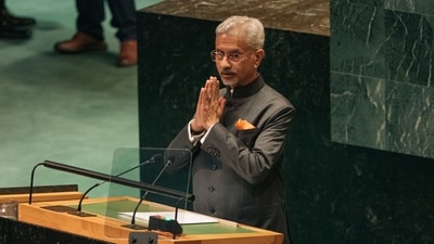 Subrahmanyam Jaishankar speaks during the United Nations General Assembly (UNGA) in New York, US. (Bloomberg) Subrahmanyam Jaishankar speaks during the United Nations General Assembly (UNGA) in New York, US. (Bloomberg)