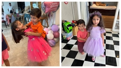 Inaaya and Jeh share a cute bond as cousins. Inaaya and Jeh share a cute bond as cousins.