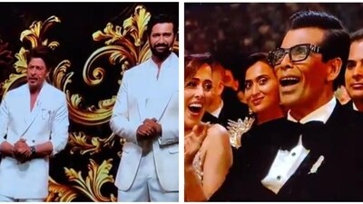 Karan Johar looked genuinely shocked to hear his name at the IIFA Awards. Karan Johar looked genuinely shocked to hear his name at the IIFA Awards.