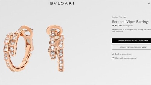 The Bulgari rose gold Serpenti Viper earrings. The Bulgari rose gold Serpenti Viper earrings.