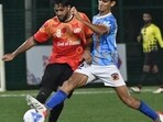Anshuman Poyrekar/ HT MH Oranje FC (L) v/s Bank Of Baroda during Harwood Champions League by Mumbai Football Association at Cooperage Ground on Saturday.