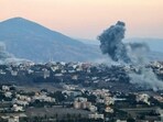 Smoke plumes erupt after an Israeli airstrike targeted the village of Khiam in southern Lebanon near the border with northern Israel.