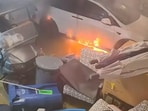 Tesla bursts into flames inside Florida garage flooded by Hurricane Helene (Pinellas County Government/Facebook) Tesla bursts into flames inside Florida garage flooded by Hurricane Helene (Pinellas County Government/Facebook)