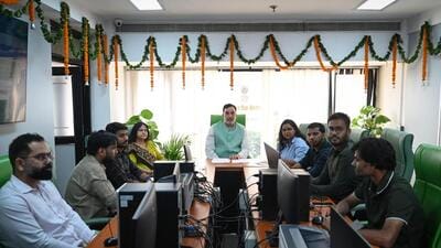 Gopal Rai, environment minister of Delhi inaugurates the Green War Room at Delhi Secretariat on Monday. (Sanchit Khanna/HT)