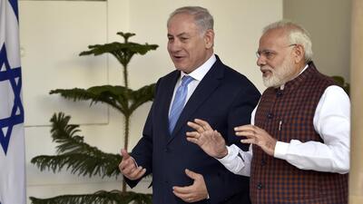India's Prime Minister Narendra Modi and Israeli Prime Minister Benjamin Netanyahu. (Ajay Aggarwal/HT FILE PHOTO) India's Prime Minister Narendra Modi and Israeli Prime Minister Benjamin Netanyahu. (Ajay Aggarwal/HT FILE PHOTO)