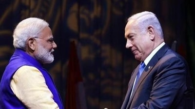 Prime Minister Narendra Modi with his counterpart from Israel, Benjamin Netanyahu. (PTI file photo) Prime Minister Narendra Modi with his counterpart from Israel, Benjamin Netanyahu. (PTI file photo)