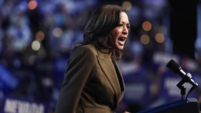 Vice President Kamala Harris speaks during a campaign rally at the Expo at World Market Center on September 29, 2024 in Las Vegas, Nevada. (Getty Images via AFP) Vice President Kamala Harris speaks during a campaign rally at the Expo at World Market Center on September 29, 2024 in Las Vegas, Nevada. (Getty Images via AFP)