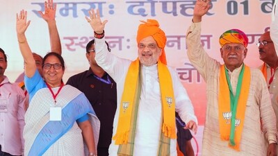 Union Home Minister Amit Shah during an election campaign in Haryana. (HT_PRINT) Union Home Minister Amit Shah during an election campaign in Haryana. (HT_PRINT)