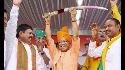 Uttar Pradesh chief minister Yogi Adityanath during a public meeting for Haryana assembly elections at Bawani Khera in Bhiwani district, Haryana. (PTI) Uttar Pradesh chief minister Yogi Adityanath during a public meeting for Haryana assembly elections at Bawani Khera in Bhiwani district, Haryana. (PTI)