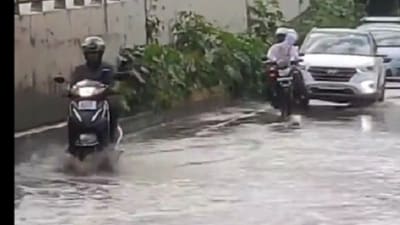 Road got submerged in Bengaluru's Kalyan Nagar. ((Screen grab from X post)) Road got submerged in Bengaluru's Kalyan Nagar. ((Screen grab from X post))