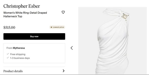 Kareena Kapoor's white top is from Christopher Esber and costs  ₹43,149 (www.lyst.com)