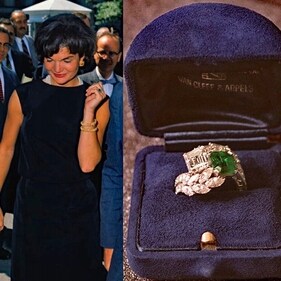 Jackie Kenndy shows off her engagement ring from husband, Former US President John F Kennedy (X) Jackie Kenndy shows off her engagement ring from husband, Former US President John F Kennedy (X)