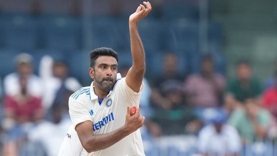 India vs Bangladesh Highlights, 2nd Test Day 4: India's Ravichandran Ashwin bowls a delivery. India vs Bangladesh Highlights, 2nd Test Day 4: India's Ravichandran Ashwin bowls a delivery.