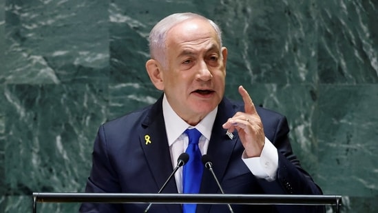 Israel's Prime Minister Benjamin Netanyahu addresses the 79th United Nations General Assembly at U.N. headquarters in New York, U.S., September 27, 2024.
