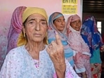 A woman shows her finger marked with indelible ink after casting vote at a polling station during the third and final phase of the Jammu and Kashmir Assembly elections, Singhpora, in Baramulla district. A woman shows her finger marked with indelible ink after casting vote at a polling station during the third and final phase of the Jammu and Kashmir Assembly elections, Singhpora, in Baramulla district.