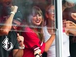 Kansas City, Missouri, USA; Recording artist Taylor Swift celebrates after a Kansas City Chiefs touchdown during the second half against the Cincinnati Bengals at GEHA Field at Arrowhead Stadium.