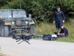 Soliders from the US Army operate a TS-M800 drone during the 'Saber Junction 24' US military and North Atlantic Treaty Organization (NATO) training exercise at the US Army's Hohenfels training Area in Hohenfels, Germany Soliders from the US Army operate a TS-M800 drone during the 'Saber Junction 24' US military and North Atlantic Treaty Organization (NATO) training exercise at the US Army's Hohenfels training Area in Hohenfels, Germany