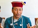 Climate activist Sonam Wangchuk addresses a press conference. Climate activist Sonam Wangchuk addresses a press conference.