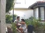 Doorbell footage shows California mom giving birth outside her house after her water broke (New York Post screenshot) Doorbell footage shows California mom giving birth outside her house after her water broke (New York Post screenshot)